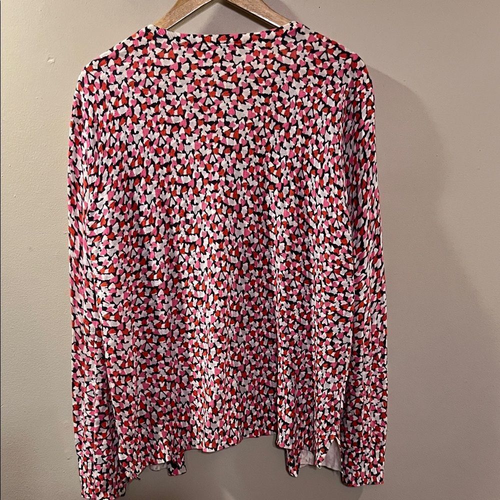 LOFT Red and White Patterned Sweater - Picture 6 of 8